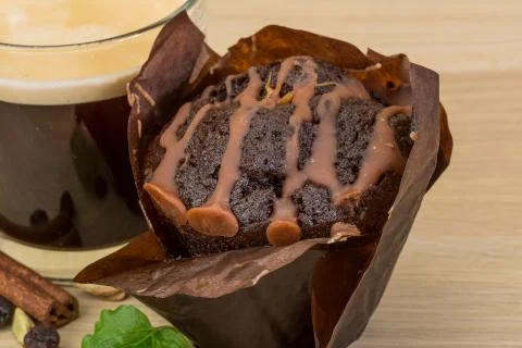 Coffee with cupcake Stock Photos