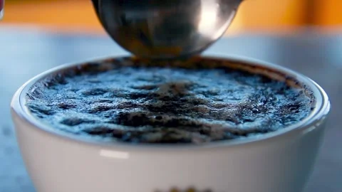 Coffee cupping, preparing a test of quality and profile of a cup Stock Footage 137254607