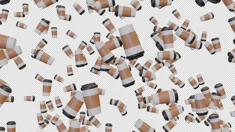 Coffee Cups 3D Animation Stock Footage 301181582