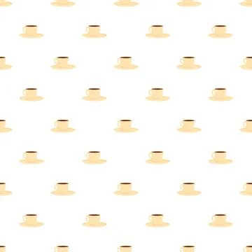 Coffee cups and saucers repeating pattern background Stock Illustration