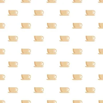 Coffee cups and saucers repeating pattern background design Stock Illustration