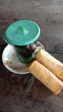 Coffee Cups and Snacks Stock Photos