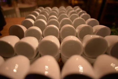 Coffee cups arranged Foto stock