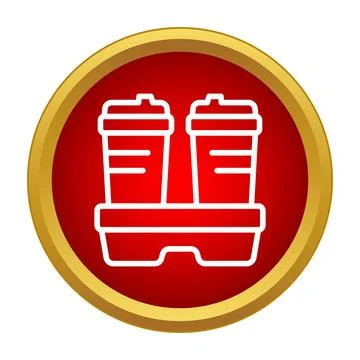 Coffee cups carrier flat vector icon illustration Stock Illustration