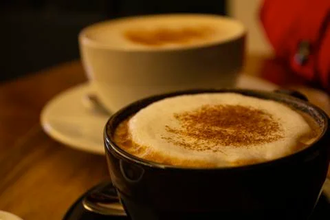 Coffee Cups with Cinnamon Stock Photos