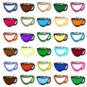 Coffee cups COLOR Ilustración de archivo