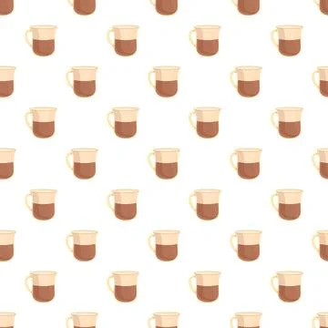 Coffee cups filling pattern repeating throughout surface Stock Illustration