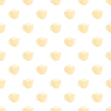 Coffee cups with foam creating a seamless pattern Stock Illustration