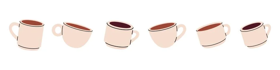 Coffee cups. Hand drawn elements for cafe menu, coffee shop. Vector illustration Stock Illustration