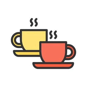 Coffee Cups icon vector image. Illustrazione stock