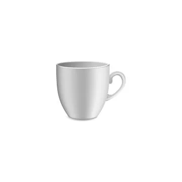 Coffee cups mock up. Ceramic 3D mug template. Vector blankn teacups set Stock Illustration