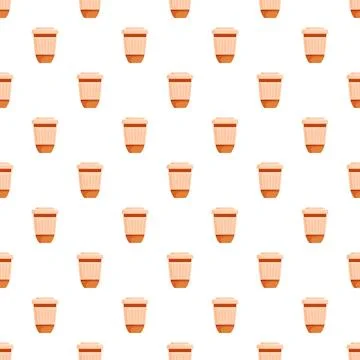 Coffee cups pattern showing a repeating beverage design 스톡 일러스트
