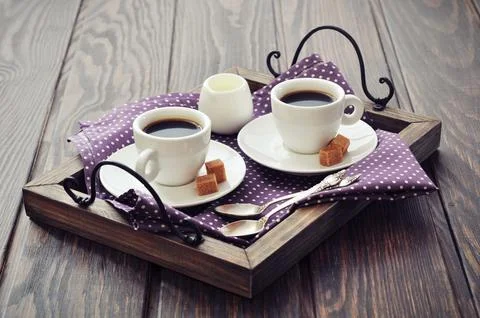 Coffee in cups Stock Photos