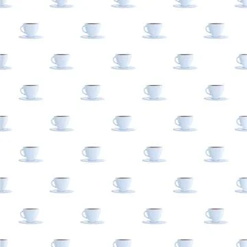 Coffee cups seamless pattern with beverage for breakfast Stock Illustration