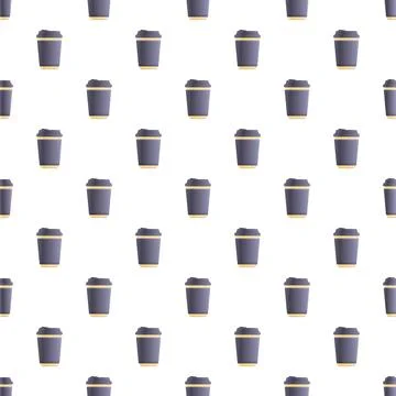 Coffee cups seamless pattern for beverage design Illustrazione stock