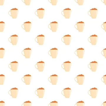 Coffee cups seamless pattern for beverage packaging Stock Illustration