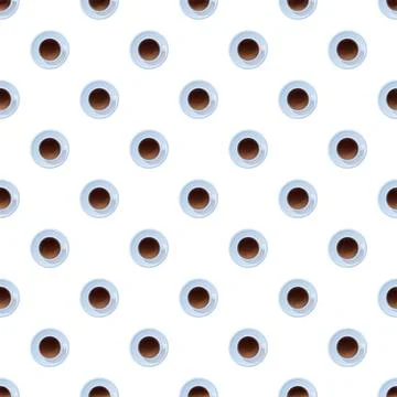 Coffee cups seamless pattern for breakfast and cafe Illustrazione stock
