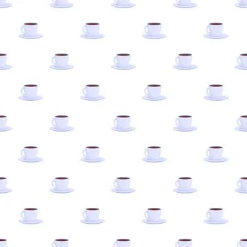 Coffee cups seamless pattern for breakfast and cafe beverage Stock Illustration