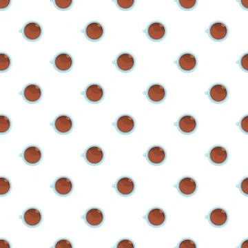 Coffee cups seamless pattern creating a beverage background Stock Illustration