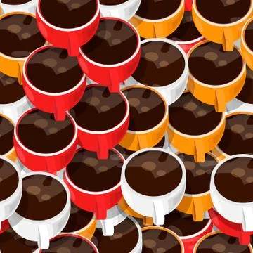 Coffee cups seamless pattern Stock Illustration