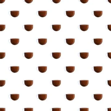 Coffee cups seamless pattern repeating on white background Stock Illustration