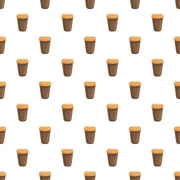 Coffee cups seamless pattern repeating background design Stock Illustration