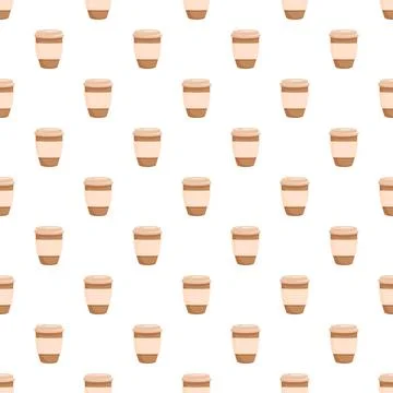 Coffee cups seamless pattern for takeaway lifestyle 스톡 일러스트