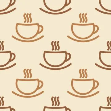 Coffee cups seamless pattern. Vector illustration. Stock Illustration