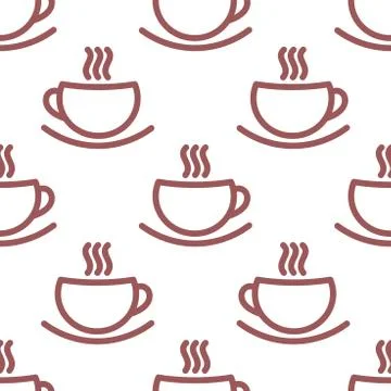 Coffee cups seamless pattern. Vector illustration. Stockillustratie