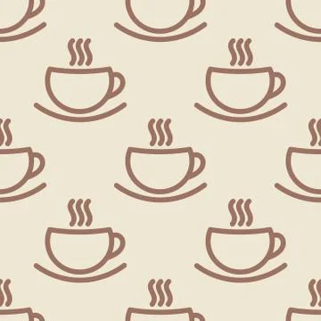 Coffee cups seamless wallpaper pattern. Vector illustration. Stock-Illustration