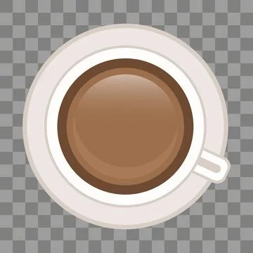 Coffee Cups Top View Vector. Breakfast Beverage. Eps 10. Cup of coffee top .. Stock Illustration