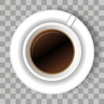Coffee Cups Top View Vector. Breakfast Beverage. Eps 10. Cup of coffee top .. 스톡 일러스트