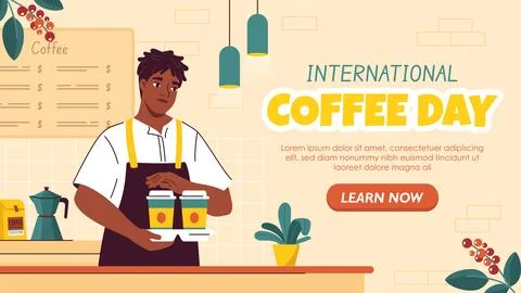 Coffee day vector poster Stock-Illustration