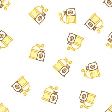 Coffee department vector seamless pattern Illustrazione stock