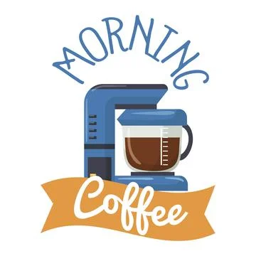 Coffee design for cafe shop, vector illustration. Label with sign, cup, bean Stock Illustration