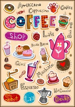 Coffee design elements Illustrazione stock