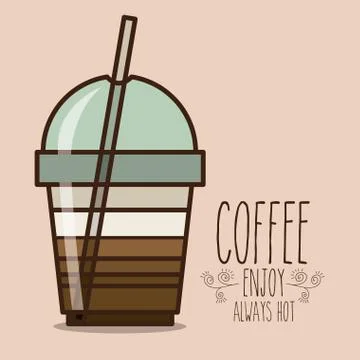 Coffee design over beige background, vector illustration Ilustração Stock