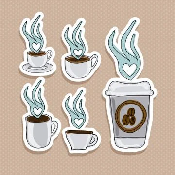 Coffee design over beige background vector illustration Stock Illustration