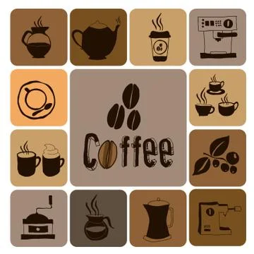 Coffee design over brown background vector illustration Illustrazione stock