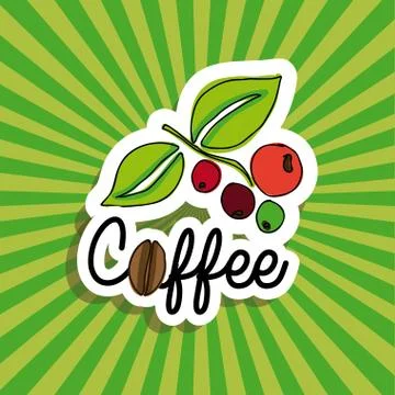 Coffee design over green background vector illustration Illustrazione stock