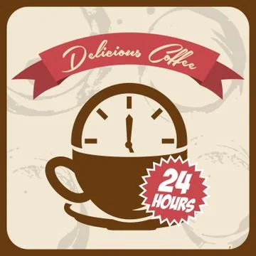 Coffee design over pattern  background vector illustration 스톡 일러스트