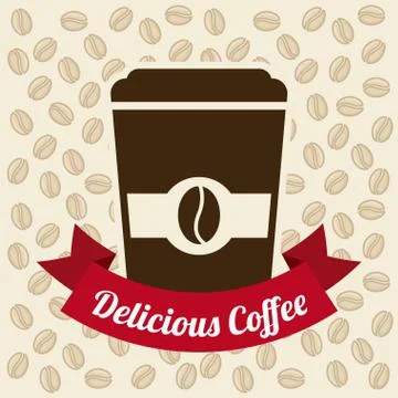 Coffee design over pattern background vector illustration Illustrazione stock