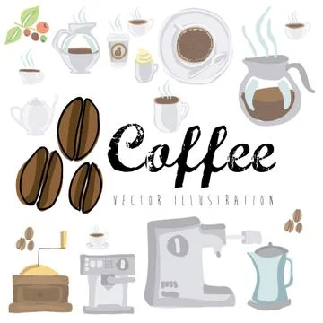 Coffee design over white background vector illustration Illustrazione stock