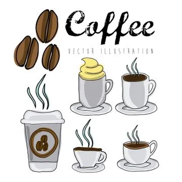 Coffee design over white background vector illustration Illustrazione stock
