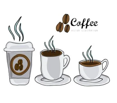 Coffee design over white background vector illustration Illustrazione stock