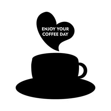 Coffee design over white background, vector illustration.Silhouette of cup Stock Illustration