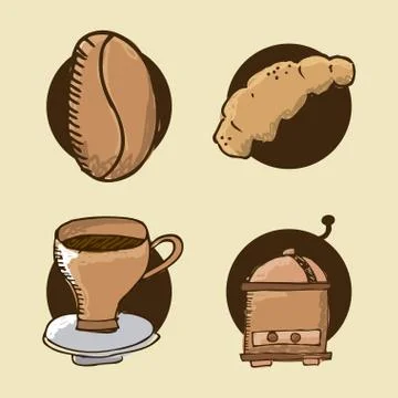 Coffee design over yellow background, vector illustration Ilustração Stock