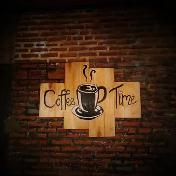 Coffee Design Walldecor 스톡 사진
