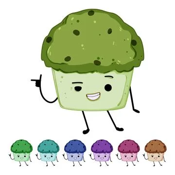 Coffee dessert character cartoon vector graphic Stock Illustration