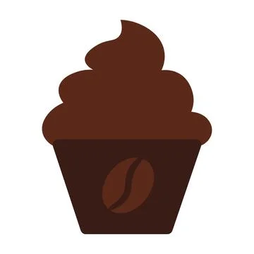 Coffee dessert with foam in solid cartoon style Stock Illustration